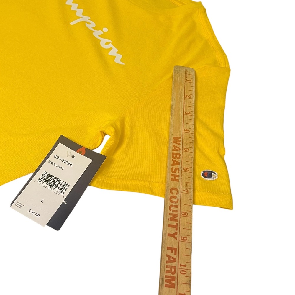 Champion Boys Youth Large 14/16 Sunflower Yellow Graphic Logo T-Shirt New - Picture 5 of 7